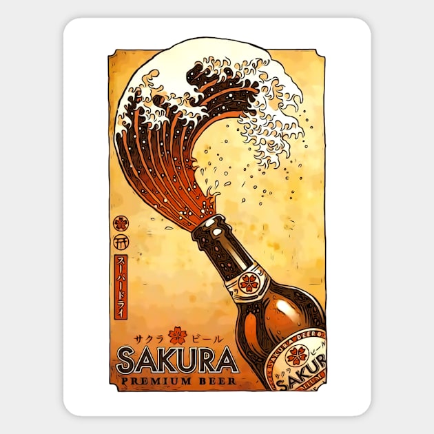 Great wave of beer Magnet by WordFandom